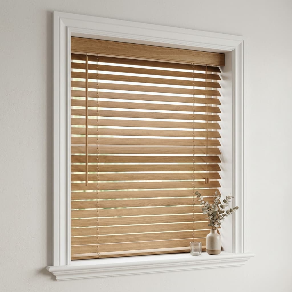 Inside mount wood blind example