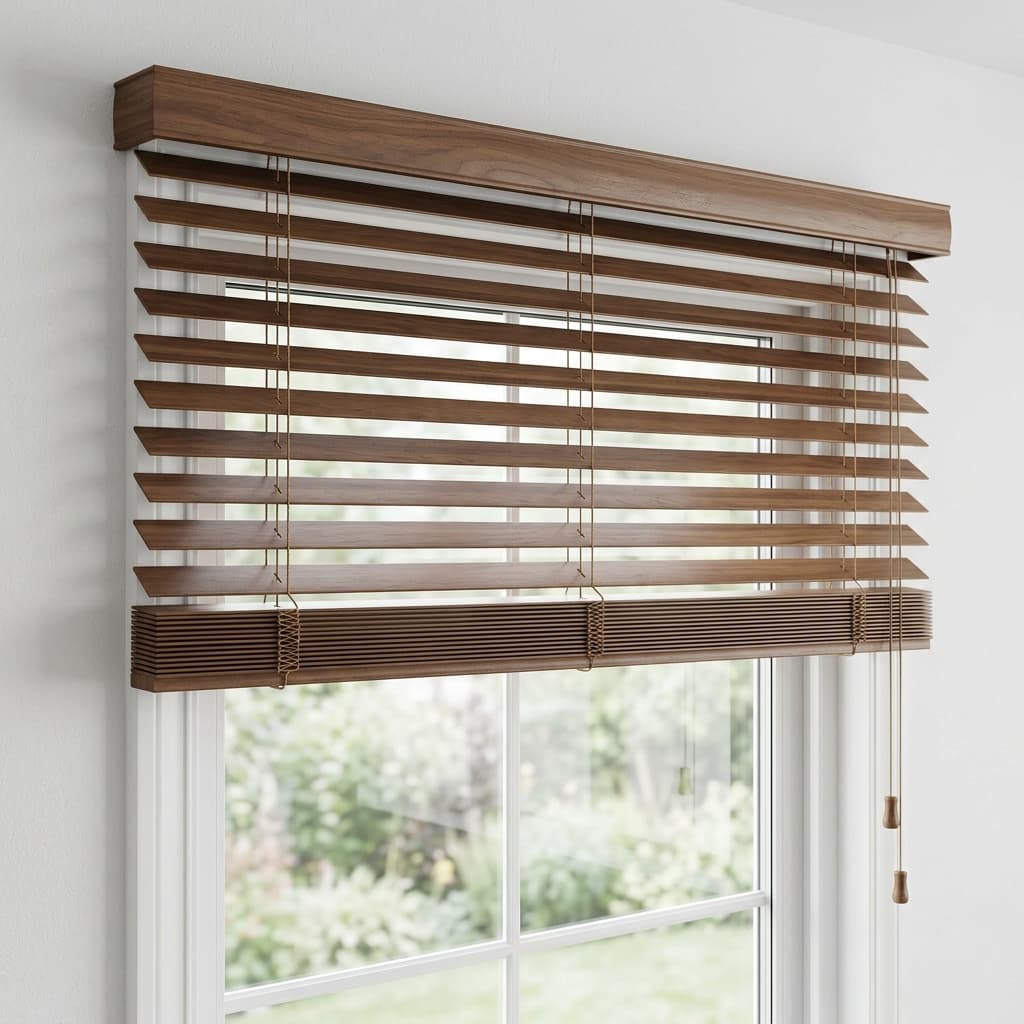 Outside mount wood blind example